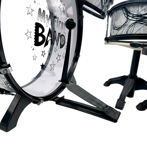 Vente en gros de batterie pour enfants en plastique PLOMA avec tabouret et baguettes, jouet éducatif non électrique pour les enfants de 3 à 8 ans, noir/rose - Product Image 6