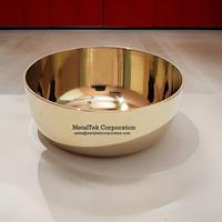 Bol à chocolat rond décoratif de luxe en acier inoxydable plaqué or poli Vente en gros Bol de service à salade à bas prix Design moderne