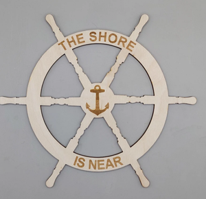 Poignée de douche de roue de navires nautique et unique Roue de navire Coupe à la main décoration murale nautique roue de navire avec ancre - Product Image 1