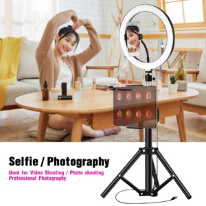 Anneau lumineux LED de 10 pouces 3200-5600K pour éclairage photographique et vidéo, intensité réglable, avec trépied et support de téléphone - Product Image 3