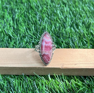 Anillo de Rodocrosita Rosa, Gema Hecha a Mano, Plata de Ley 925, Joyería Boho para Boda, Diseño Único, Regalo para Mujer - Product Image 3