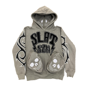Vente directe d'usine Chenille broderie sweats à capuche nouveauté vêtements d'extérieur couleur unie Chenille broderie hommes sweats à capuche - Product Image 6