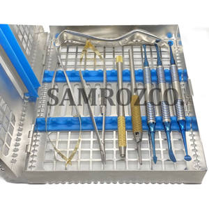 Kit de instrumentos de microcirugía Oral Dental, con bandeja organizadora de acero inoxidable CE, 9 Uds. - Product Image 1