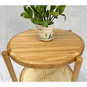 Modern Oak Wood Living Room <b>Side</b> <b>Table</b> with <b>Marble</b> Top STT030 - Product Image 4