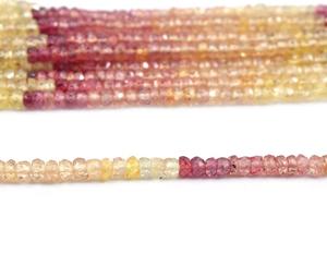 16 pouces AAA + perles de saphir ombré jaune naturel de qualité perles de pierre rondelle à facettes taille 2-3mm cadeau pour ses perles Songea - Product Image 2