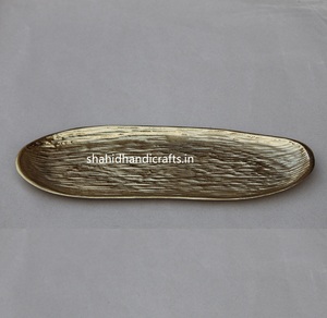 ถาดของขวัญโลหะโลหะทำมือสำหรับตกแต่งดีไซน์ล่าสุดถาดเสิร์ฟทองโลหะ - Product Image 5