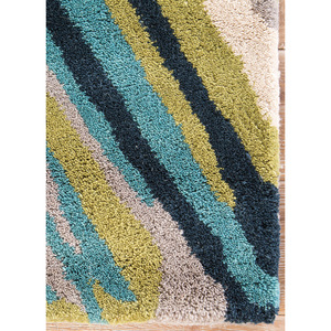 พรมขนสัตว์ทอมือลายกราฟิกแบบโบโฮคุณภาพสูง รุ่น Tac-8010 จาก Genesis Green เหมาะสำหรับห้องนอน ห้องนั่งเล่น และทางเดิน - รูปทรงสี่เหลี่ยมผืนผ้า - Product Image 2