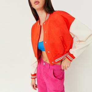 Nouvelle arrivée, veste de baseball rétro pour femmes, créez votre propre style, style streetwear, séchage rapide, poignets rayés, mi-longue - Product Image 3