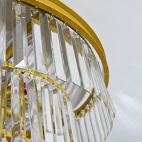 Lustre moderne en fer à 4 niveaux avec cristaux, design hôtelier, luminaires de plafond pour chambre à coucher