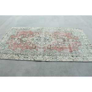 Tapis turc de 4,5 x 8,2 pieds, tapis persan vintage en laine rouge et bleu - Product Image 2