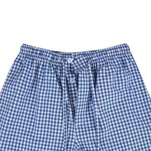 Blue Check Cross Pocket Woven <b>Pajama</b> 100% Cotton Soft Lounge <b>Pants</b> Regular Fit Sleepwear with Drawstring Waist Side Pockets - Product Image 5