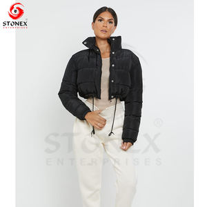 Nueva chaqueta acolchada de invierno OEM personalizada, chaquetas acolchadas cálidas de manga larga moradas para mujer - Product Image 2