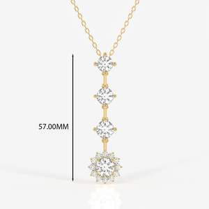 Colgante de plata esterlina de moda diamante moissanita corte redondo - Product Image 1