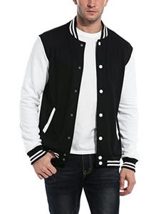 Wholesale 100% Polyester Leather Fabric Varsity Jackets for <b>Men</b> <b>Long</b> Winter Stand Streetwear Jacket Letter Pattern Thin Coated - Product Image 1