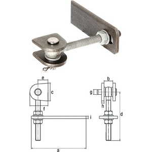 Bisagra de Acero Crudo Ajustable de 190x33x80x150x34x65x22x10mm para Cercas, Enrejados y Puertas, Incluye Bolsa GAH - Product Image 1