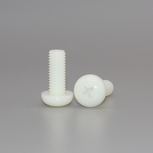 Nylon PA66 White and Black M2 - M12 DIN 7985 Plastic Round Head <strong>Screws</strong> and Bolts - Product Image 3