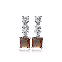 Boucles d'oreilles clous carrées en zircon CZ plaqué or, tendance, faites à la main, en argent sterling 925, bijoux pour cadeau de fête