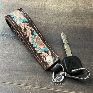 Porte-clés en cuir artisanal, breloque de sac à main personnalisée, unisexe, en cuir de vache, souvenir, cadeau, tendance, décoratif, porte-clés mignons - Product Image 1