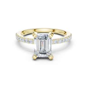 Anillo de moissanita de 14K con diseño de Halo oculto Joyería de lujo - Product Image 4