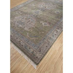 Tapis noué à la main en laine verte thym, motif médaillon, 9x12, rectangulaire, pour couloir, puzzle, pour adolescents, pour décorations de salon Rgs-1282 - Product Image 2