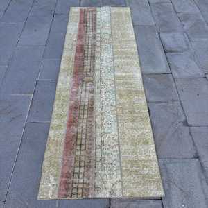 Turkish <b>Runner</b> <b>Rug</b> 2.4x7.6 ft (74x232 cm), Brown Solid Vintage <b>Rug</b> - Product Image 1