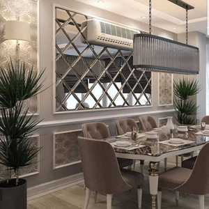 Séparateur décoratif rétroéclairé par LED de panneau de cloison moderne de miroir de diamant - Product Image 5