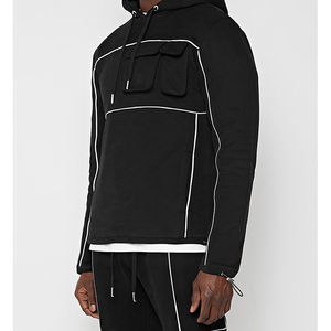 Conjunto Deportivo de Dos Piezas para Hombre con Capucha y Logotipo Personalizado, Chaqueta Cortavientos Transpirable Informal y Pantalones Joggers para la Temporada de Invierno - Product Image 5