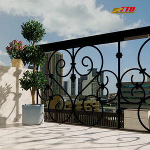 Garde-corps de balcon en fer forgé à la main haut de gamme avec un design moderne personnalisé pour les applications décoratives extérieures et intérieures - Product Image 4