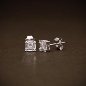 Pendientes de Diamantes de Laboratorio con Corte Princesa, Elegantes, con Oro de 14k, Certificados por IGI, para Mujer, Uso Diario, Moda - Product Image 1