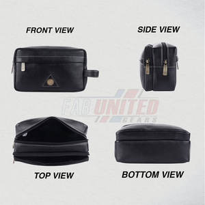 Chic Vintage Ladies Cosmetic <b>Bag</b> <b>Small</b> Leather Pouch with Secure <b>Zip</b> Closure Reusable - Product Image 5