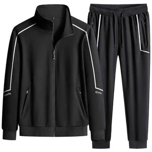 High Quality Printed Custom Zipper Tracksuits Breathable Premium 2 Piece Set <b>100</b>% Organic Cotton Casual Men Sweat Suits - Product Image 2
