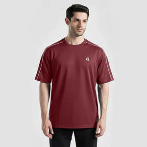 เสื้อยืดออกกำลังกาย GAI Perform Maroon ผลิตจากผ้าฝ้ายออร์แกนิค 100% ทรงหลวม ผ้าถักเนื้อหนา ผสมเส้นใยไม้ไผ่บีบอัด ผลิตด้วยเทคโนโลยี Drifit - Product Image 1