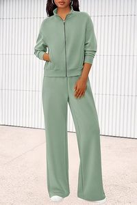 Conjunto Deportivo Casual Premium para Mujer, Lavado Ácido, Corte Regular, Sudadera con Capucha y Pantalones Jogger, 100% Algodón, Secado Rápido, Transpirable, para Invierno - Product Image 3