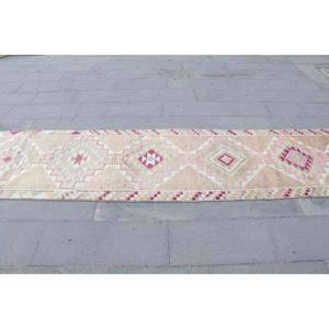 2.6x11.6 ft Turkish Rug, Herki Rug, <b>Brown</b> Camouflage Rug <b>Wool</b> - Product Image 4
