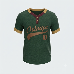 เสื้อเบสบอลซอฟต์บอลผู้ชายแบบสั่งทำพิเศษ บริการ OEM คุณภาพดี พิมพ์ลายแบบรีดร้อน วัสดุโพลีเอสเตอร์ แบบ unisex แขนสั้น - Product Image 1