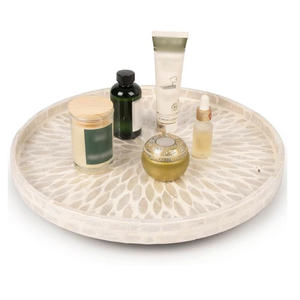 ถาดหมุนทรงกลมลายเปลือกหอยมุกฝังเปลือกหอยมุกจากเวียดนามออกแบบได้ตามต้องการ - Product Image 1