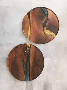 High Quality Eco-Friendly Handmade Wood Customizable Tea Coaster Placemats <b>Epoxy</b> Resin/Marble Coasters Insulation Pads for <b>Table</b> - Product Image 3