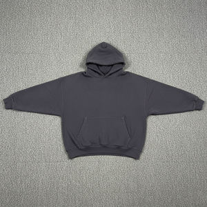 Sweat à capuche surdimensionné pour homme en polyester/coton à coupe ample et courte, impression numérique, logo personnalisé, poids lourd, hiver - Product Image 3