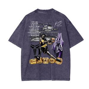 2025 T-Shirt lavable à l'acide pour hommes toutes saisons élégant surdimensionné Hip Hop sérigraphie 100% coton séchage rapide respirant pour l'été - Product Image 2