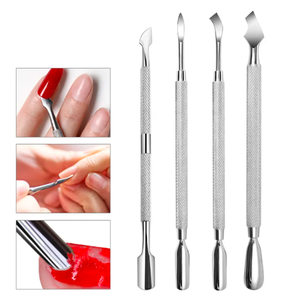 Poussoir de cuticules à ongles en acier inoxydable 420 à double extrémité de haute qualité dissolvant de peau morte à lame incurvée et polisseur d'ongles pour les doigts - Product Image 2