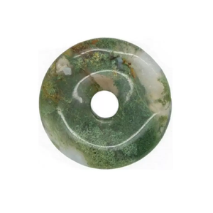 Grossiste Agate mousse Donut haute qualité collier cristal naturel Reiki Pierres précieuses perles de quartz rondes agate Donuts de guérison - Product Image 1