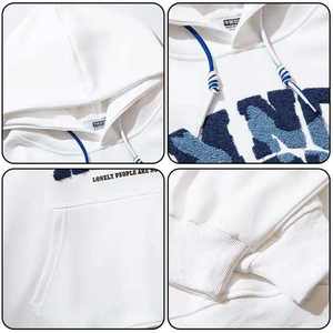 Vente en gros de pulls à capuche surdimensionnés personnalisés pour hommes sweats en molleton de coton impression bouffante 3D brodée mode hiver approvisionnement en vrac - Product Image 4