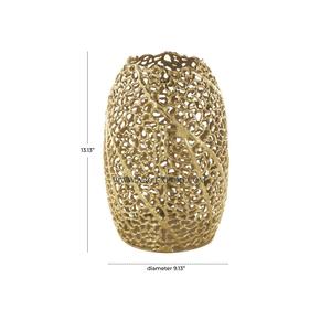 Vase à fleurs et pot en aluminium métallique de qualité supérieure, plaqué or, design élégant, vase à fleurs décoratif de table pour mariage, utilisation au sol - Product Image 1