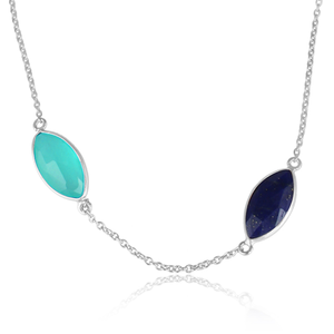Lovely Fashion Multi Gemstone Necklace Wholesale 925 Sterling Fine Silver Designer Women's Chain Necklace Jewelry - Product Image 3