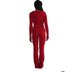 Chándal de calidad premium para mujer con sudadera con cremallera y pantalones con su chándal con logotipo personalizado - Product Image 5