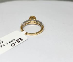 Bague de fiançailles et de mariage en or jaune 14 carats avec diamant naturel taille brillant solitaire JC Diamond LR6, plaquée rhodium, certifiée IGI - Product Image 2