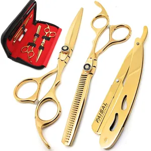 Professional Stainless Steel Hair Cutting And Thinning Barber Scissors Set Salon and Barber Shear for salons parlor household