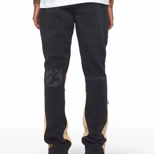 Jogging vintage à jambe évasée, style sportif streetwear, en toile anti-froissement, séchage rapide, taille élastique, poche avant, emballage personnalisé - Product Image 6