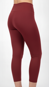Leggings Deportivos de Cintura Alta Color Granate para Mujer, Pantalones de Yoga de Compresión Personalizados OEM, Ropa Deportiva - Product Image 3