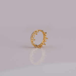 Personalizable 14KT oro rosa y 14KT chapado en oro Lab Grown Diamond Crown Shape Wedding Band Estilo de moda Joyería de compromiso - Product Image 4